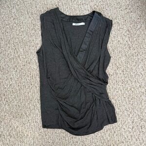 Bailey 44 Women Top Large Gray V Neck Striped Stacked